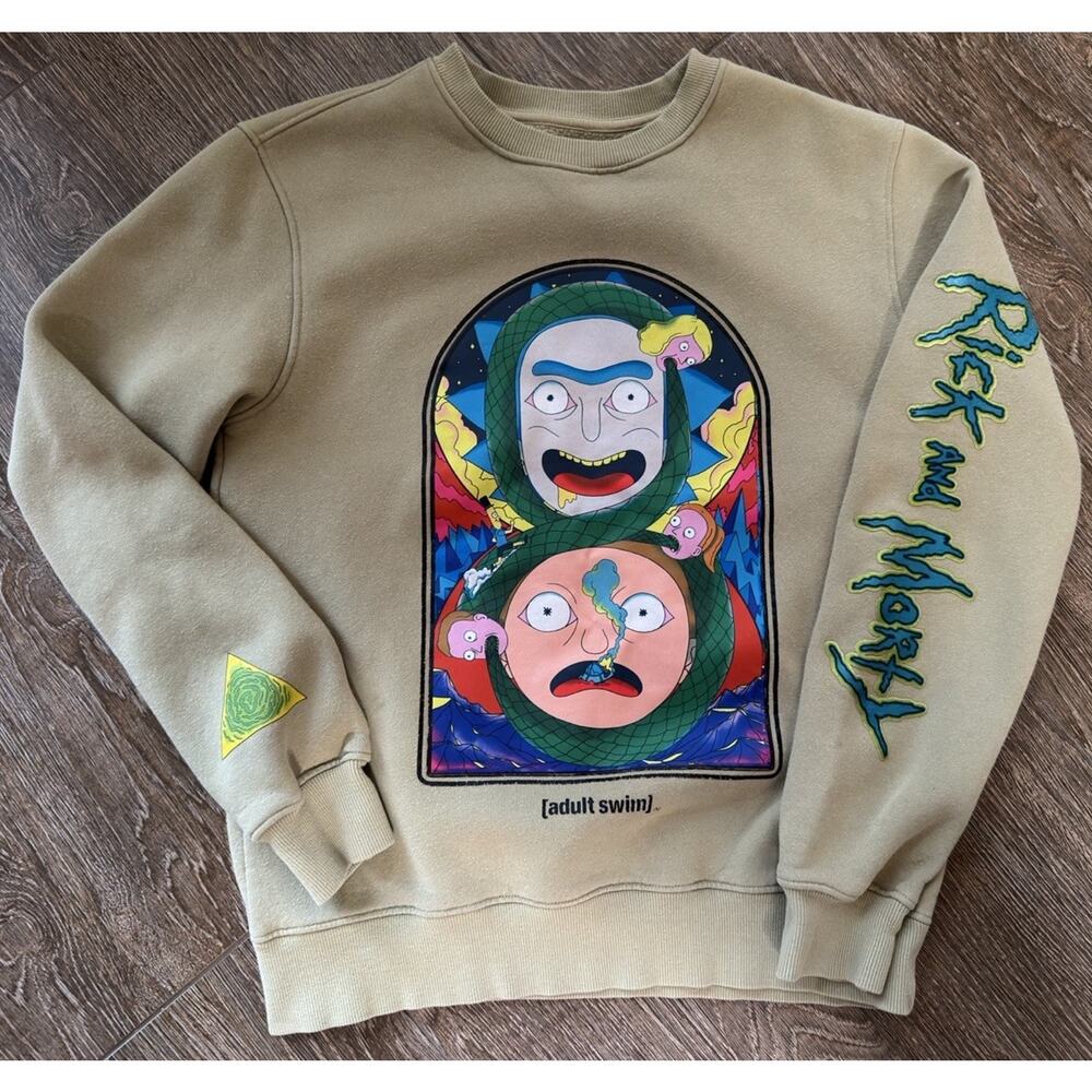 Rick And Morty Adult Swim Graphic Pullover Crewneck Sweatshirt Size Adult Small